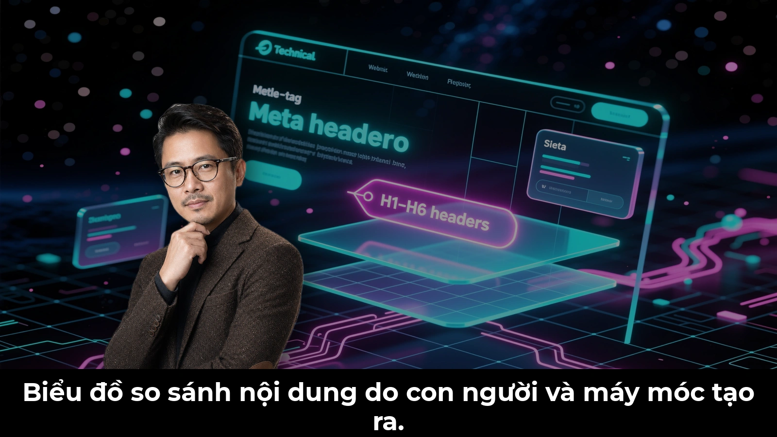 Biểu đồ so sánh nội dung do con người và máy móc tạo ra.