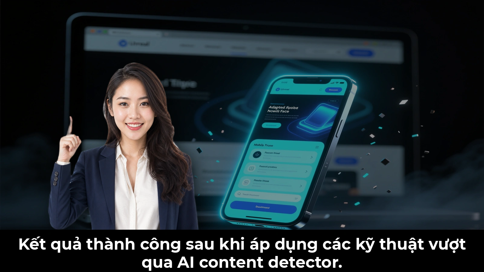 Kết quả thành công sau khi áp dụng các kỹ thuật vượt qua AI content detector.