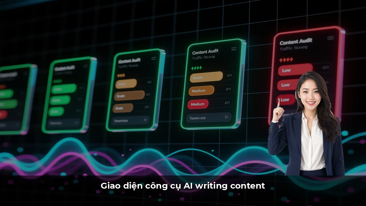 Giao diện công cụ AI writing content