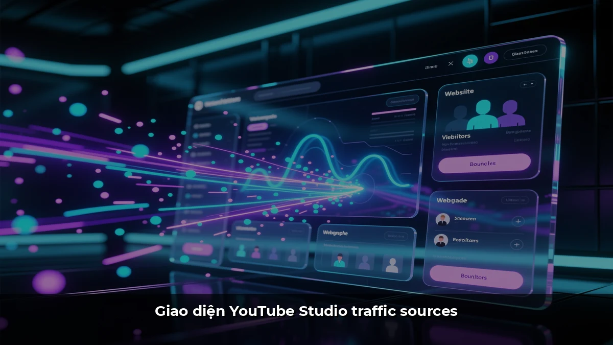 Giao diện YouTube Studio traffic sources