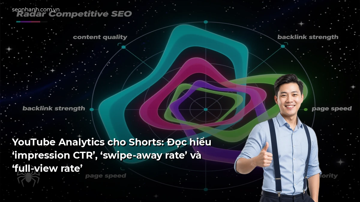 YouTube Analytics cho Shorts: Đọc hiểu ‘impression CTR’, ‘swipe-away rate’ và ‘full-view rate’