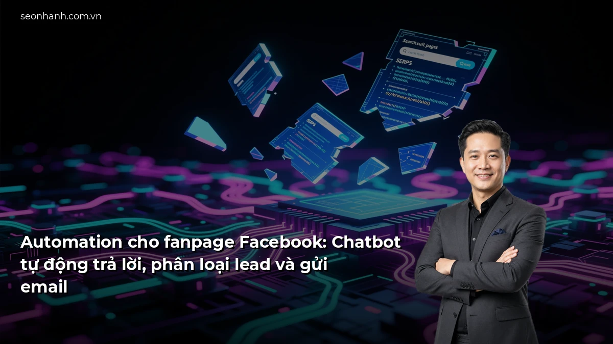 Automation cho fanpage Facebook: Chatbot tự động trả lời, phân loại lead và gửi email