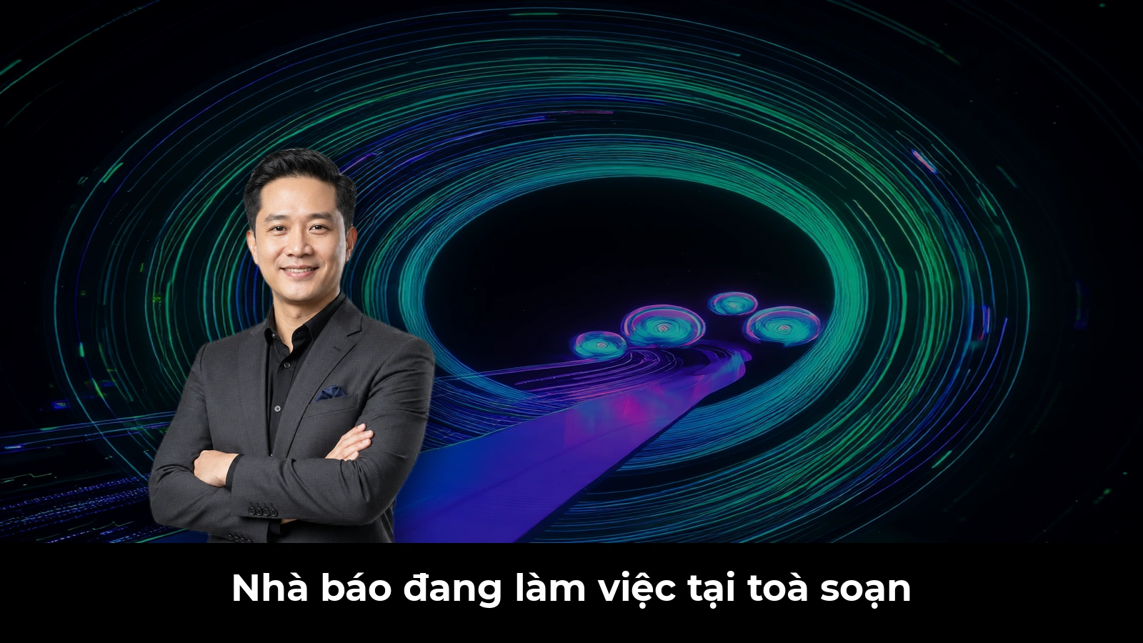 Nhà báo đang làm việc tại toà soạn