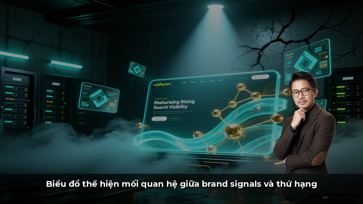 Biểu đồ thể hiện mối quan hệ giữa brand signals và thứ hạng