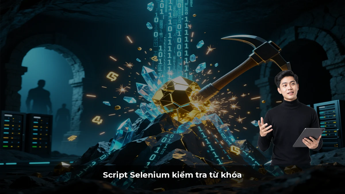 Script Selenium kiểm tra từ khóa
