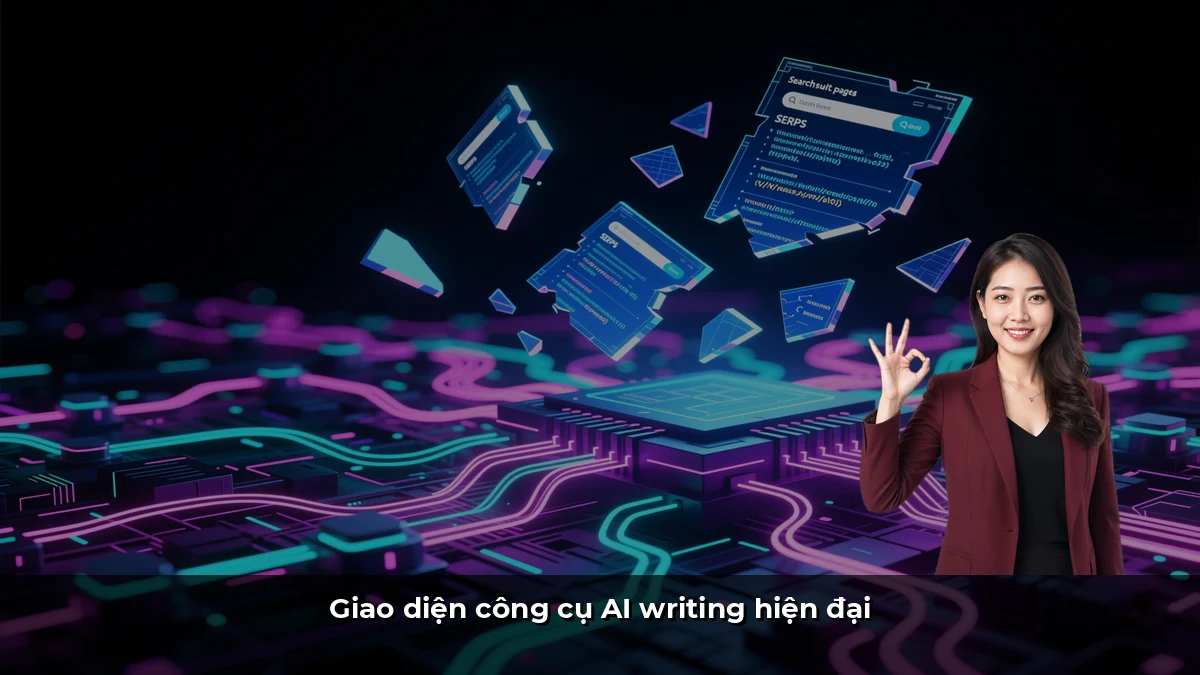 Giao diện công cụ AI writing hiện đại