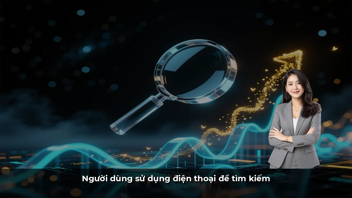 Người dùng sử dụng điện thoại để tìm kiếm