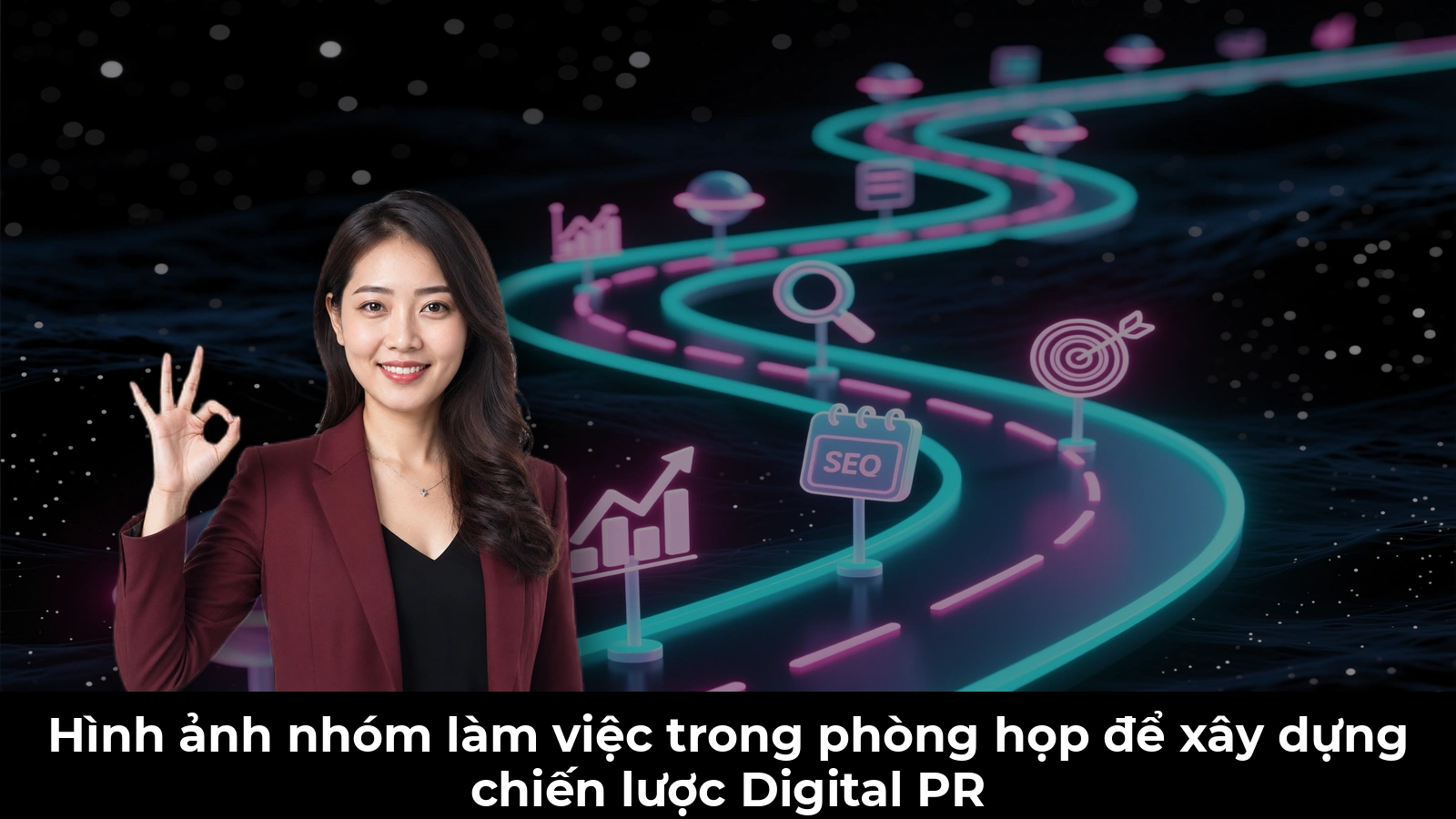 Hình ảnh nhóm làm việc trong phòng họp để xây dựng chiến lược Digital PR