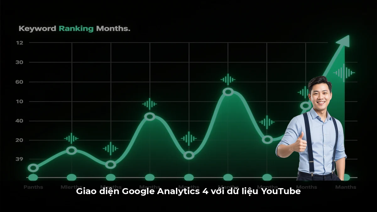 Giao diện Google Analytics 4 với dữ liệu YouTube