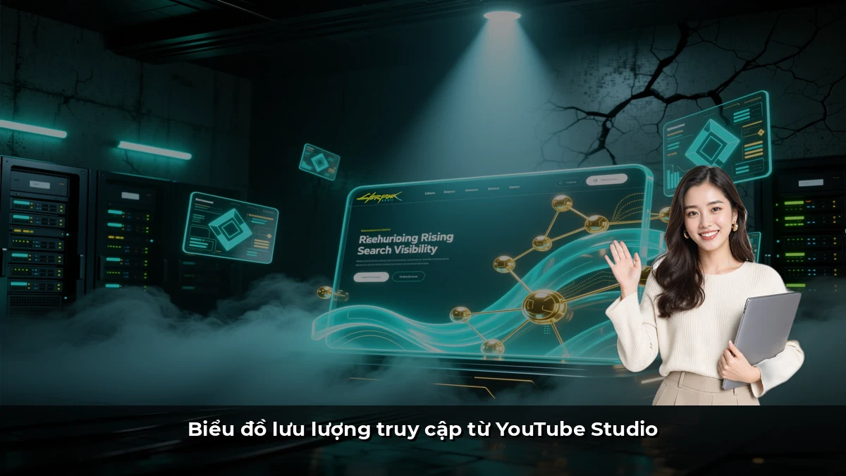 Biểu đồ lưu lượng truy cập từ YouTube Studio