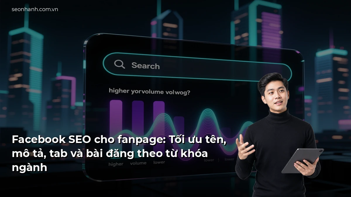 Facebook SEO cho fanpage: Tối ưu tên, mô tả, tab và bài đăng theo từ khóa ngành