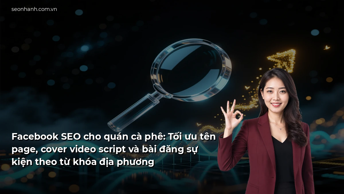 Facebook SEO cho quán cà phê: Tối ưu tên page, cover video script và bài đăng sự kiện theo từ khóa địa phương