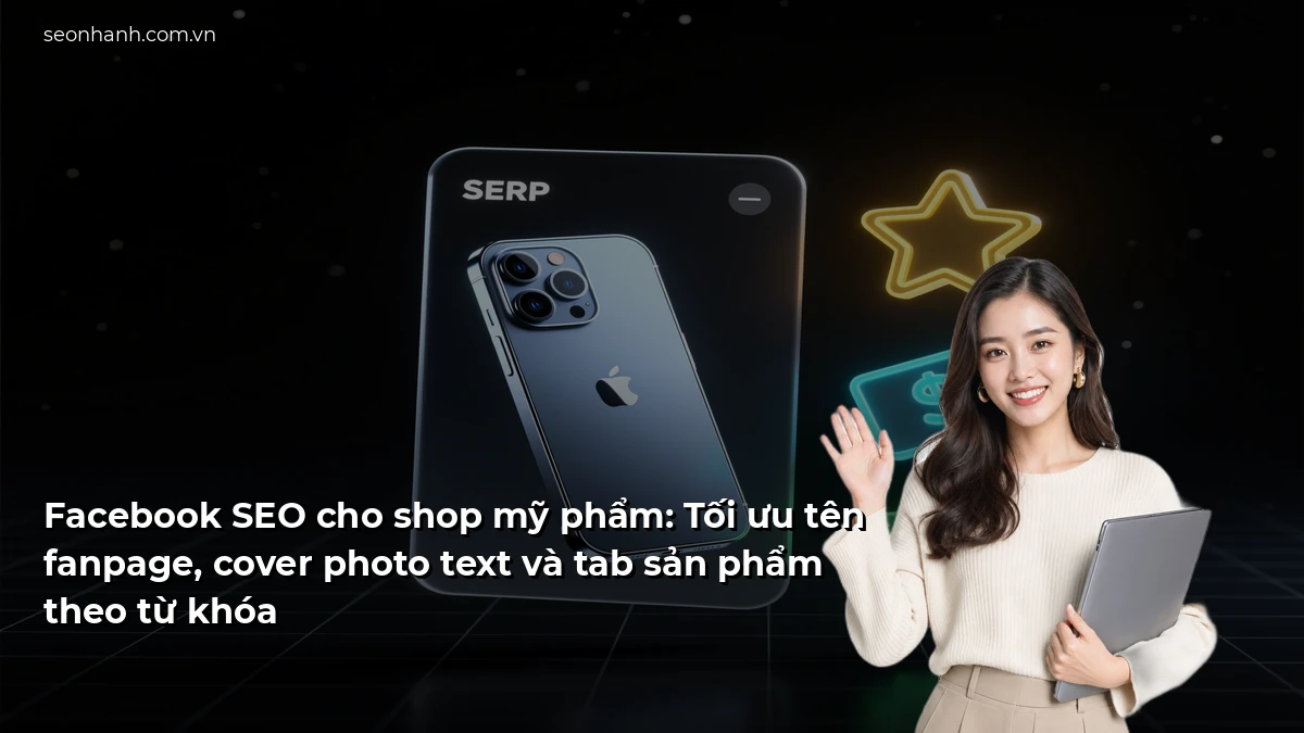 Facebook SEO cho shop mỹ phẩm: Tối ưu tên fanpage, cover photo text và tab sản phẩm theo từ khóa