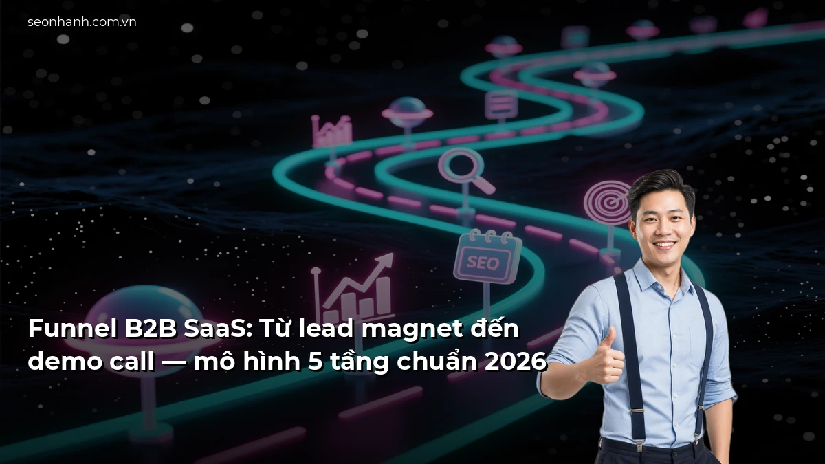 Funnel B2B SaaS: Từ lead magnet đến demo call — mô hình 5 tầng chuẩn 2026