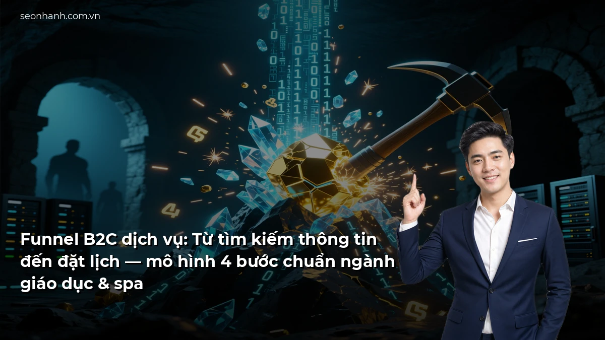 Funnel B2C dịch vụ: Từ tìm kiếm thông tin đến đặt lịch — mô hình 4 bước chuẩn ngành giáo dục & spa