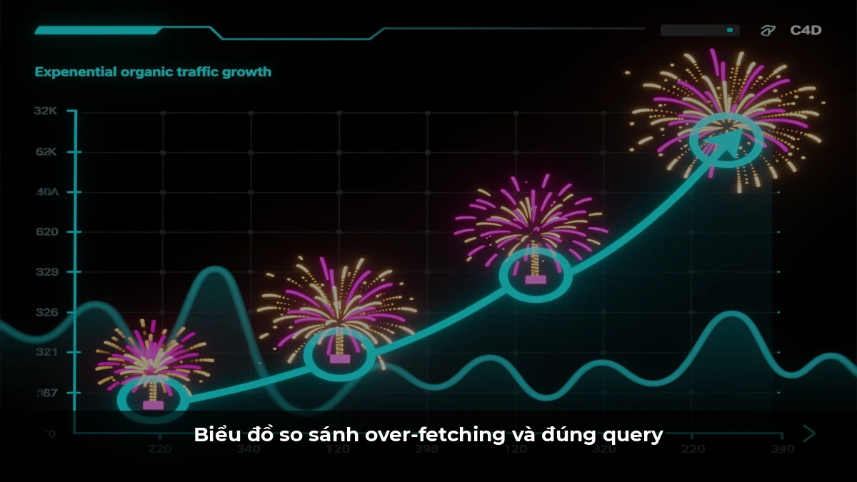 Biểu đồ so sánh over-fetching và đúng query