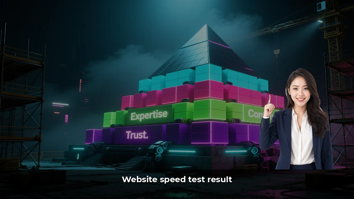 Website speed test result