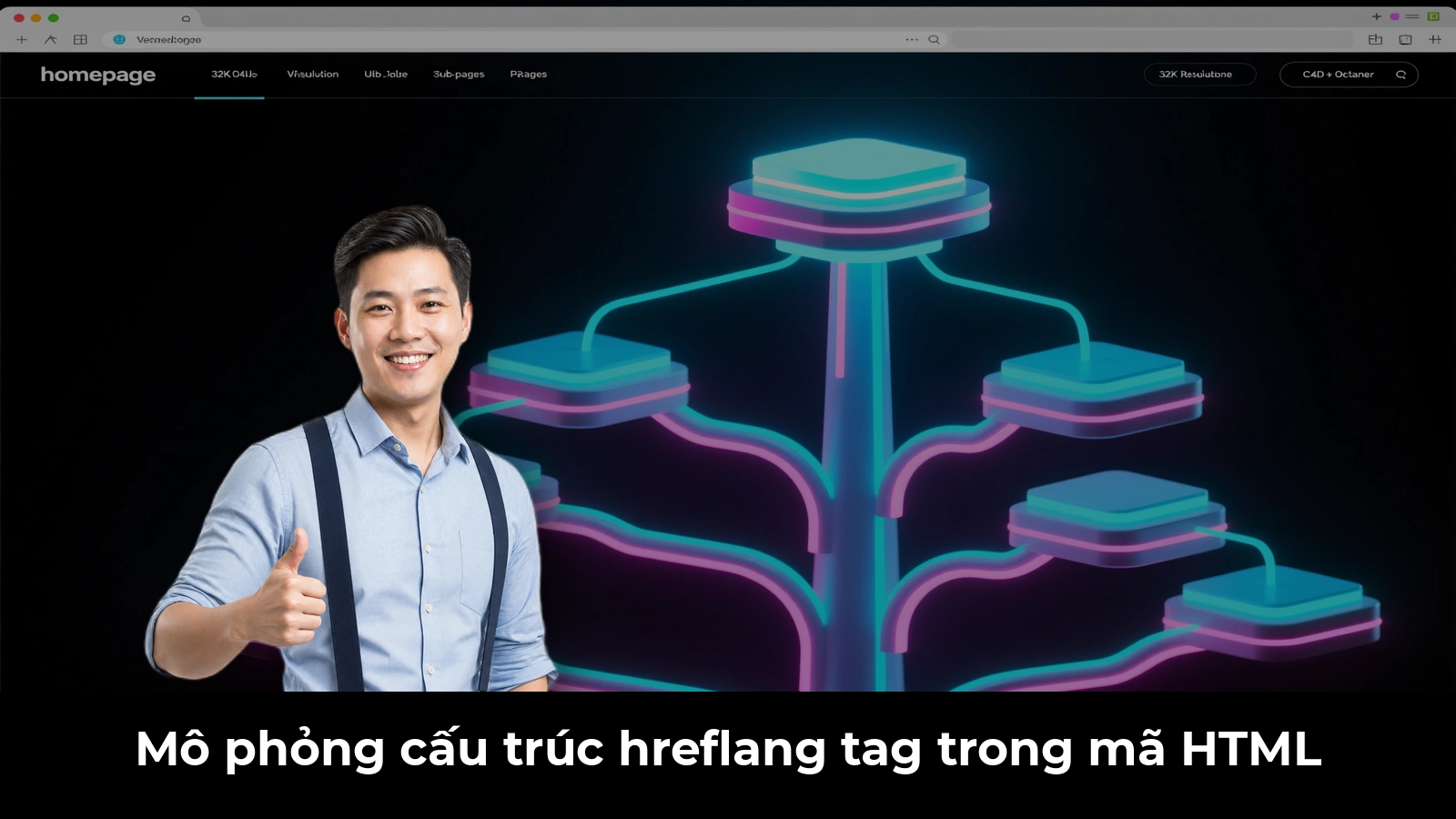 Mô phỏng cấu trúc hreflang tag trong mã HTML