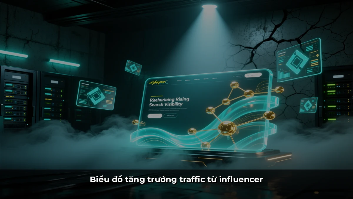 Biểu đồ tăng trưởng traffic từ influencer