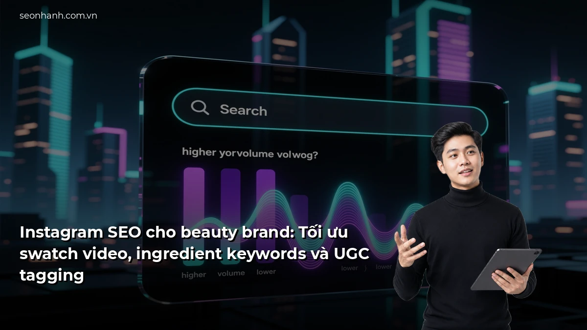 Instagram SEO cho beauty brand: Tối ưu swatch video, ingredient keywords và UGC tagging