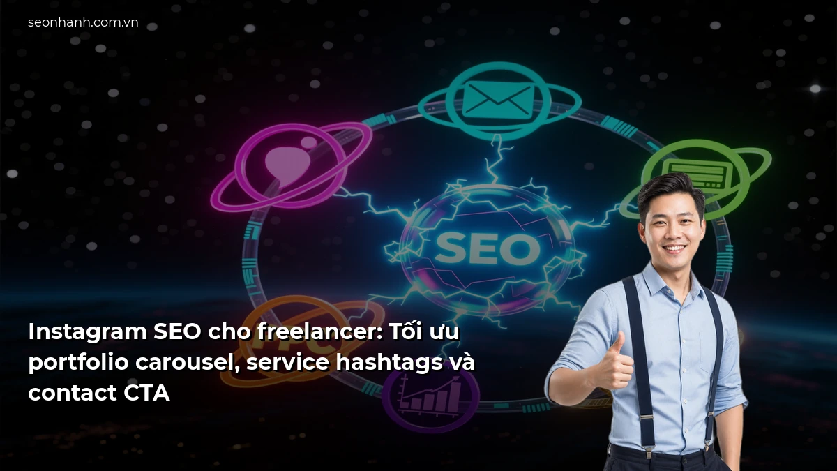 Instagram SEO cho freelancer: Tối ưu portfolio carousel, service hashtags và contact CTA