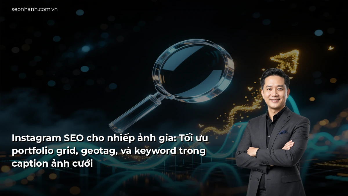 Instagram SEO cho nhiếp ảnh gia: Tối ưu portfolio grid, geotag, và keyword trong caption ảnh cưới
