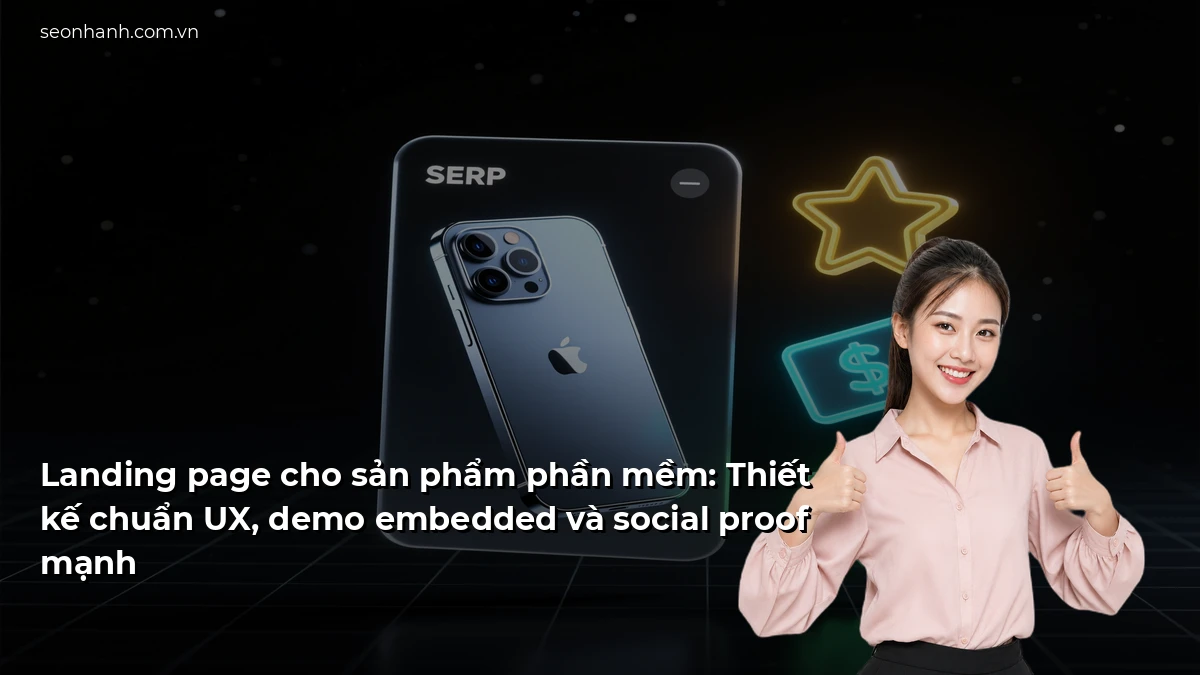Landing page cho sản phẩm phần mềm: Thiết kế chuẩn UX, demo embedded và social proof mạnh