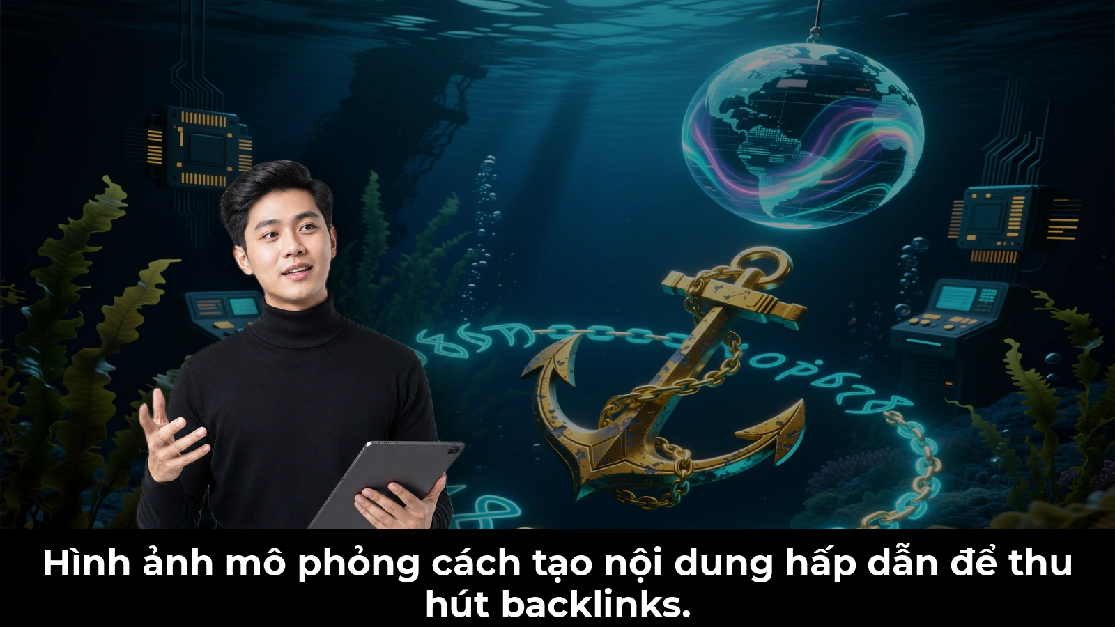 Hình ảnh mô phỏng cách tạo nội dung hấp dẫn để thu hút backlinks.