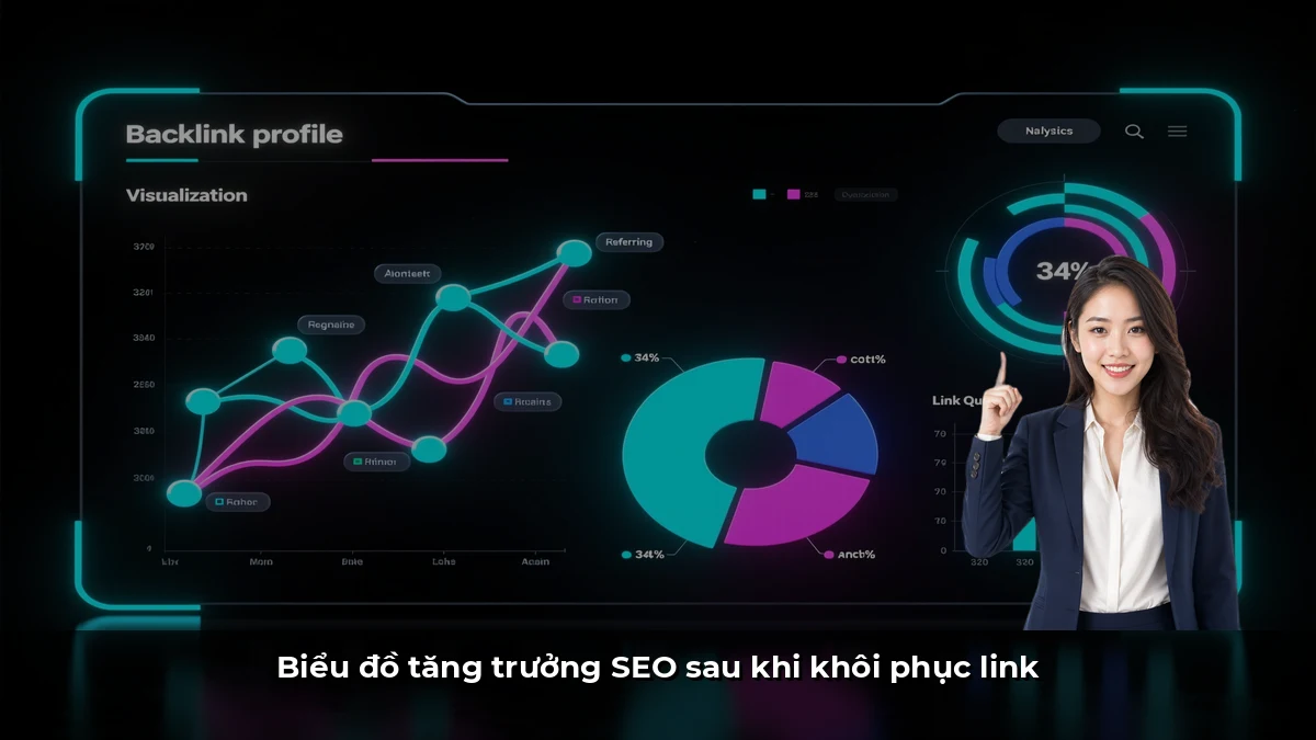 Biểu đồ tăng trưởng SEO sau khi khôi phục link
