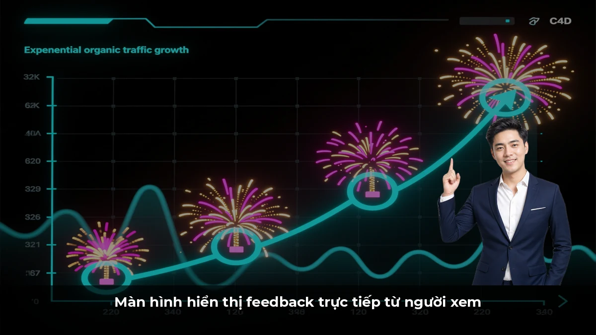 Màn hình hiển thị feedback trực tiếp từ người xem
