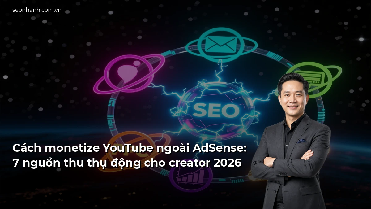 Cách monetize YouTube ngoài AdSense: 7 nguồn thu thụ động cho creator 2026