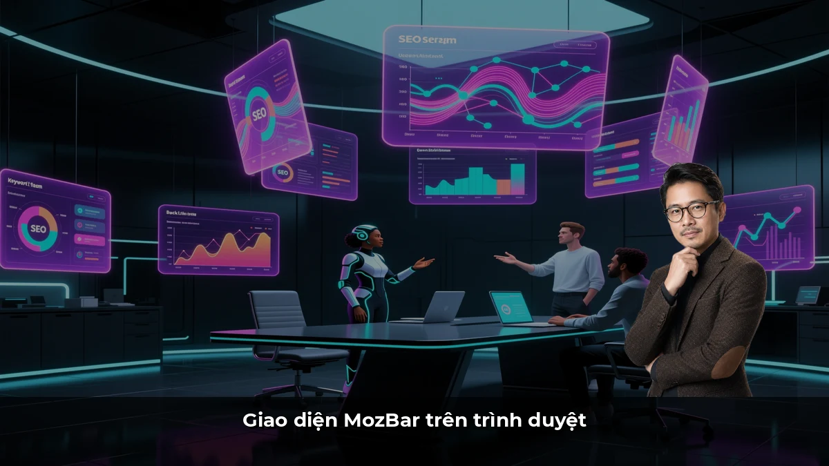 Giao diện MozBar trên trình duyệt