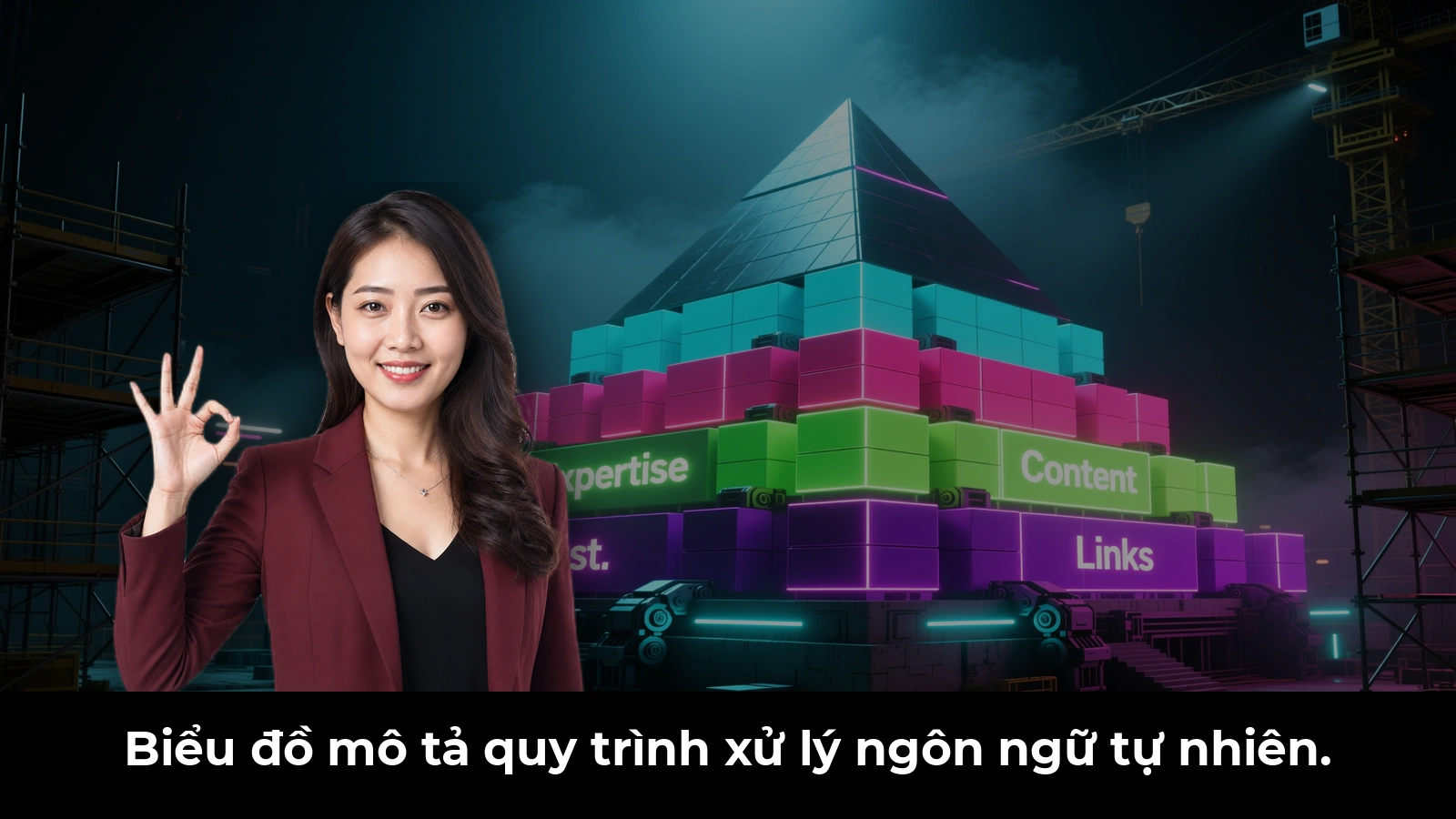 Biểu đồ mô tả quy trình xử lý ngôn ngữ tự nhiên.