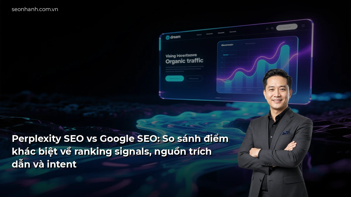 Perplexity SEO vs Google SEO: So sánh điểm khác biệt về ranking signals, nguồn trích dẫn và intent