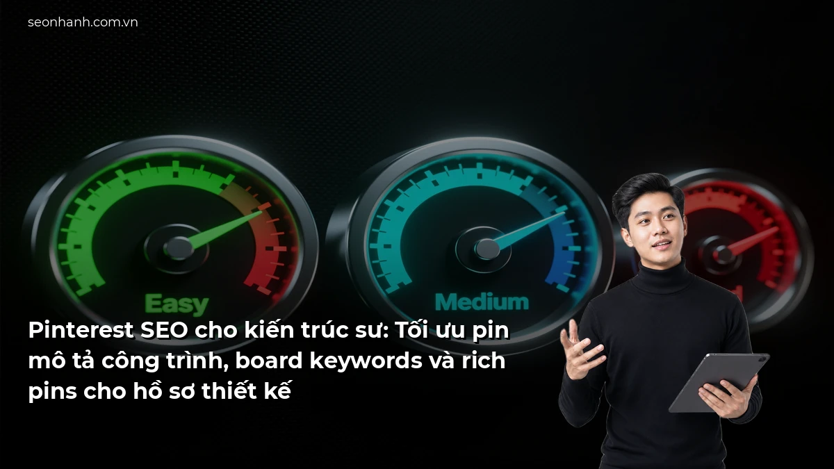 Pinterest SEO cho kiến trúc sư: Tối ưu pin mô tả công trình, board keywords và rich pins cho hồ sơ thiết kế
