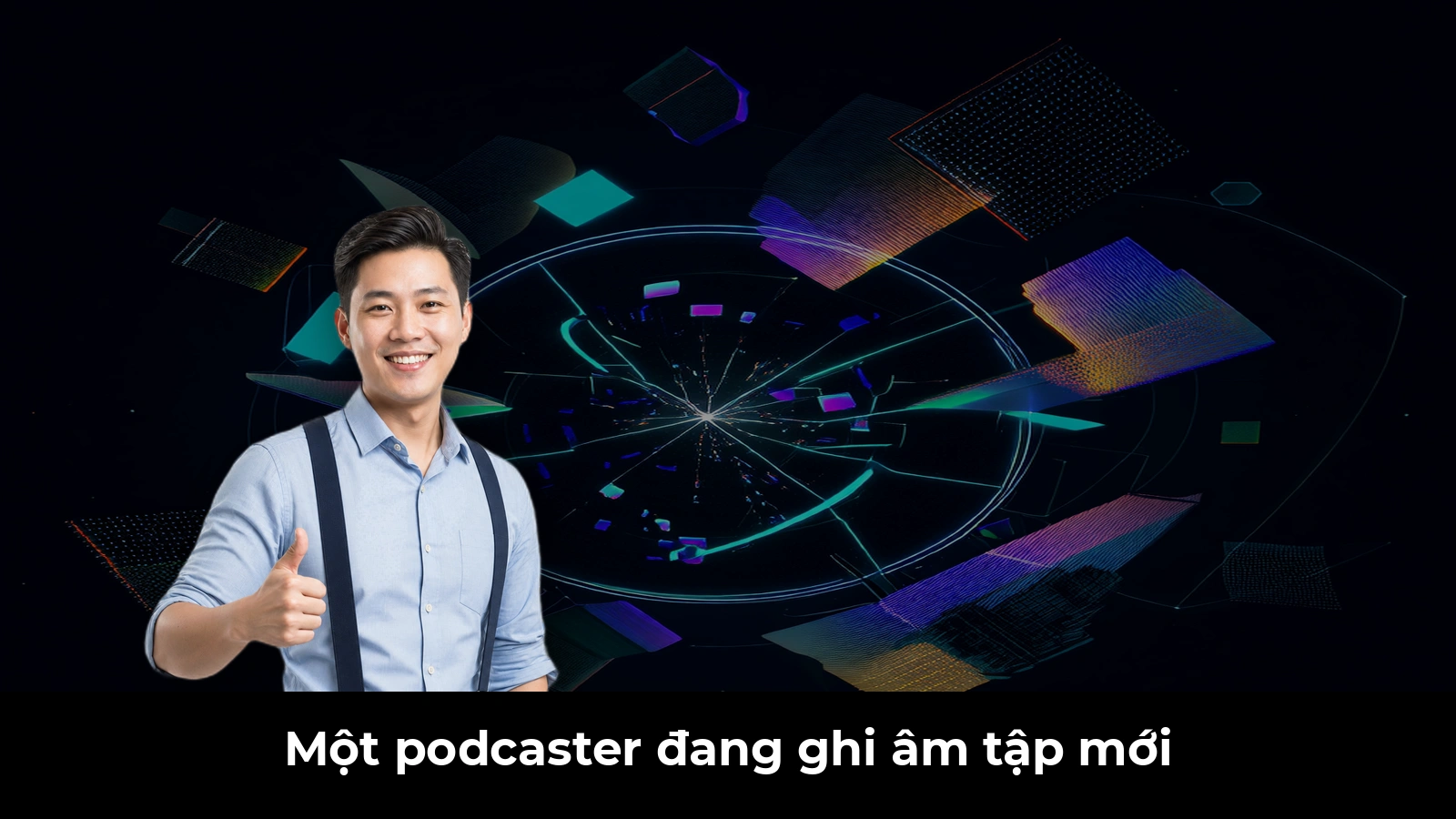 Một podcaster đang ghi âm tập mới