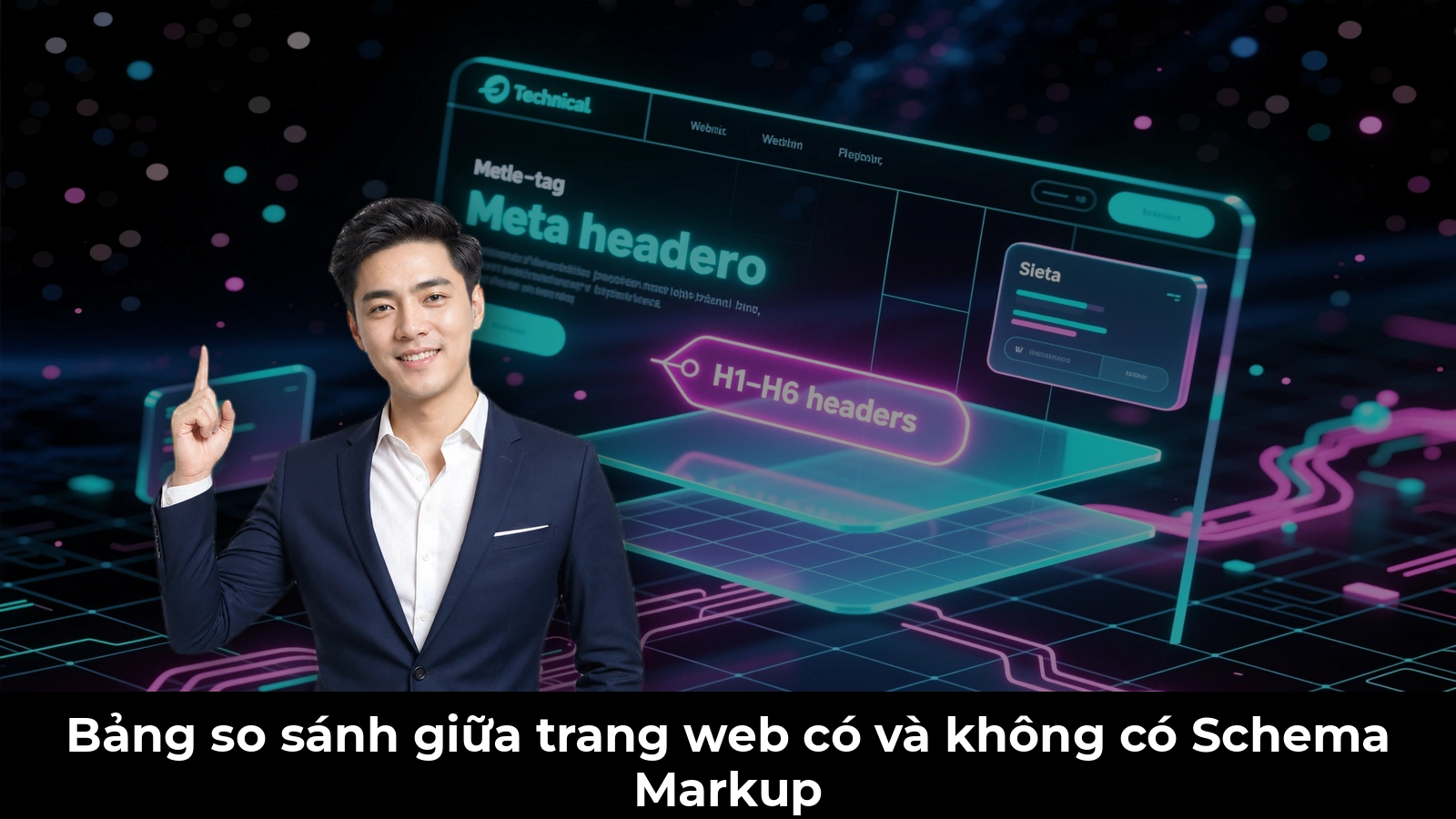 Bảng so sánh giữa trang web có và không có Schema Markup