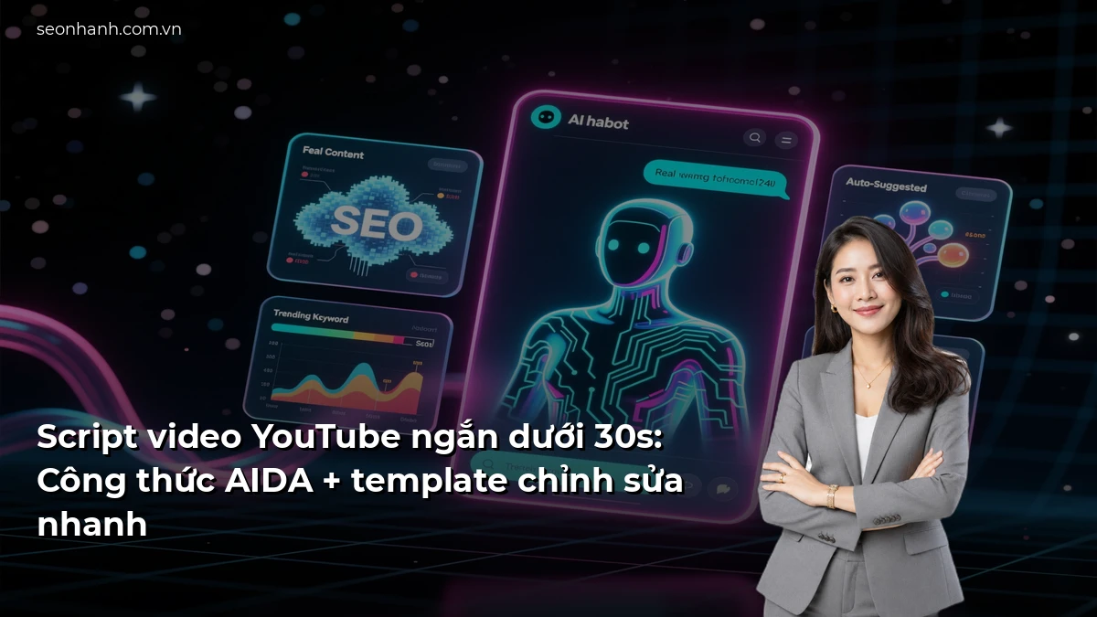 Script video YouTube ngắn dưới 30s: Công thức AIDA + template chỉnh sửa nhanh