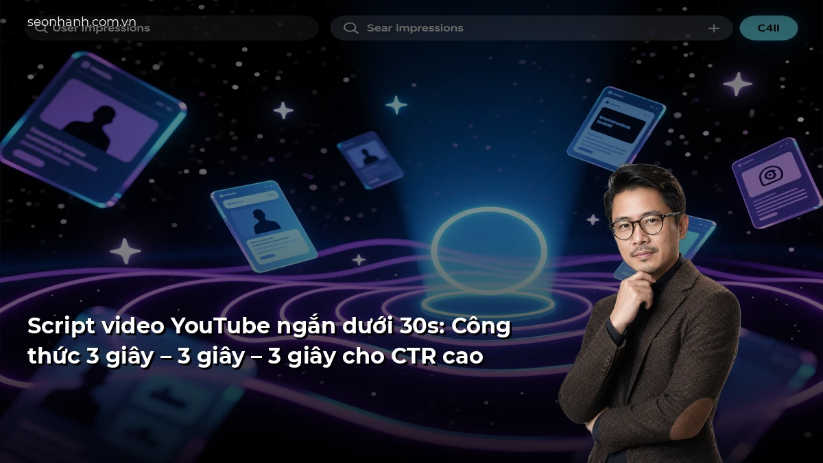 Script video YouTube ngắn dưới 30s: Công thức 3 giây – 3 giây – 3 giây cho CTR cao