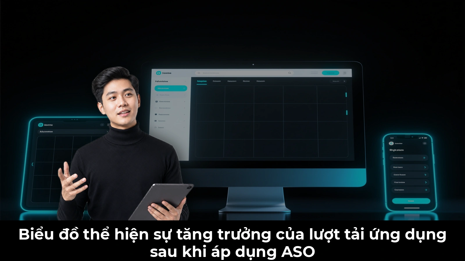Biểu đồ thể hiện sự tăng trưởng của lượt tải ứng dụng sau khi áp dụng ASO