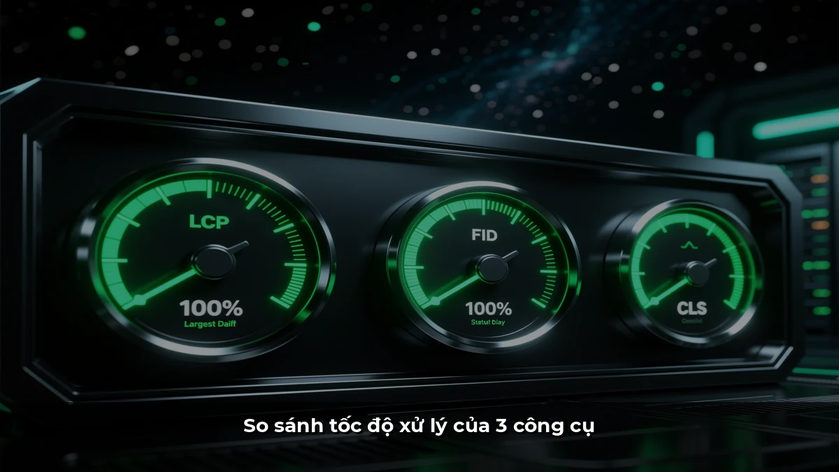 So sánh tốc độ xử lý của 3 công cụ