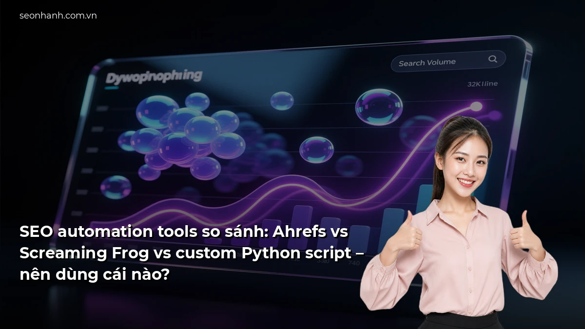 SEO automation tools so sánh: Ahrefs vs Screaming Frog vs custom Python script – nên dùng cái nào?