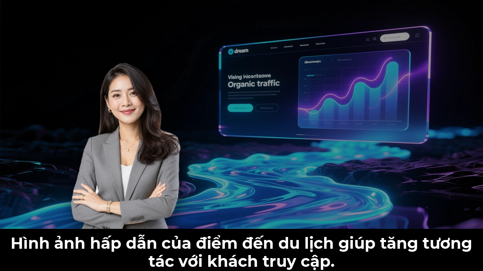 Hình ảnh hấp dẫn của điểm đến du lịch giúp tăng tương tác với khách truy cập.