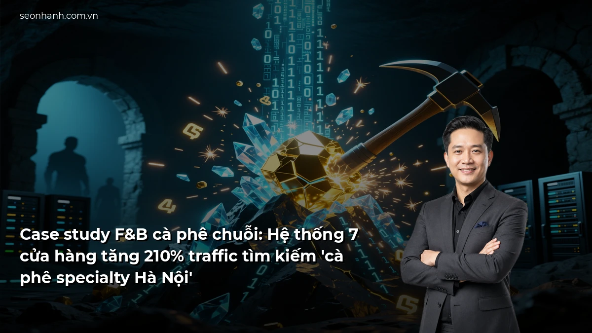 Case study F&B cà phê chuỗi: Hệ thống 7 cửa hàng tăng 210% traffic tìm kiếm 'cà phê specialty Hà Nội'