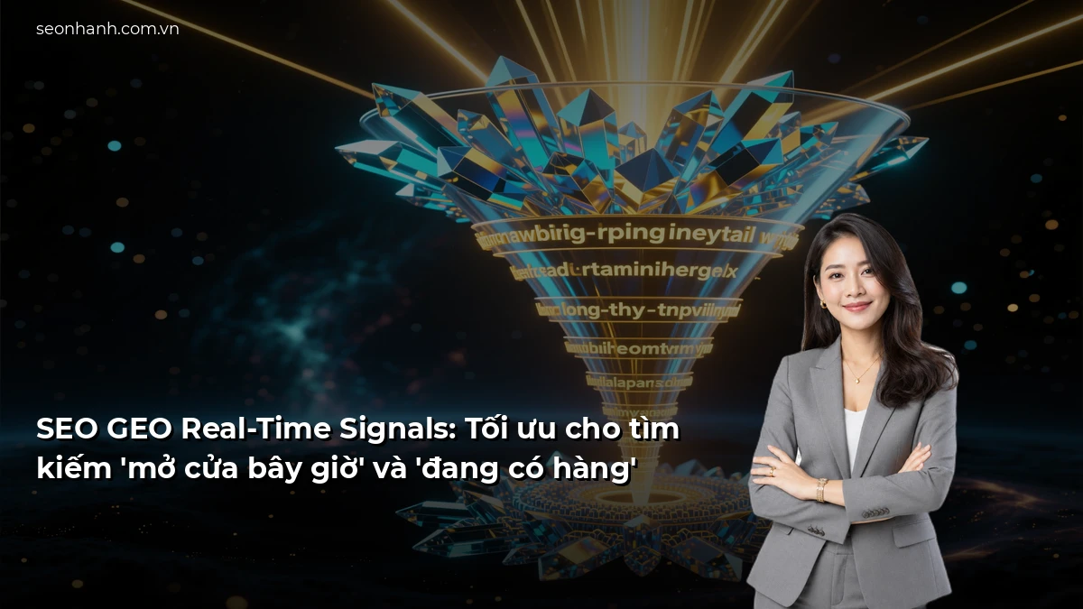 SEO GEO Real-Time Signals: Tối ưu cho tìm kiếm 'mở cửa bây giờ' và 'đang có hàng'