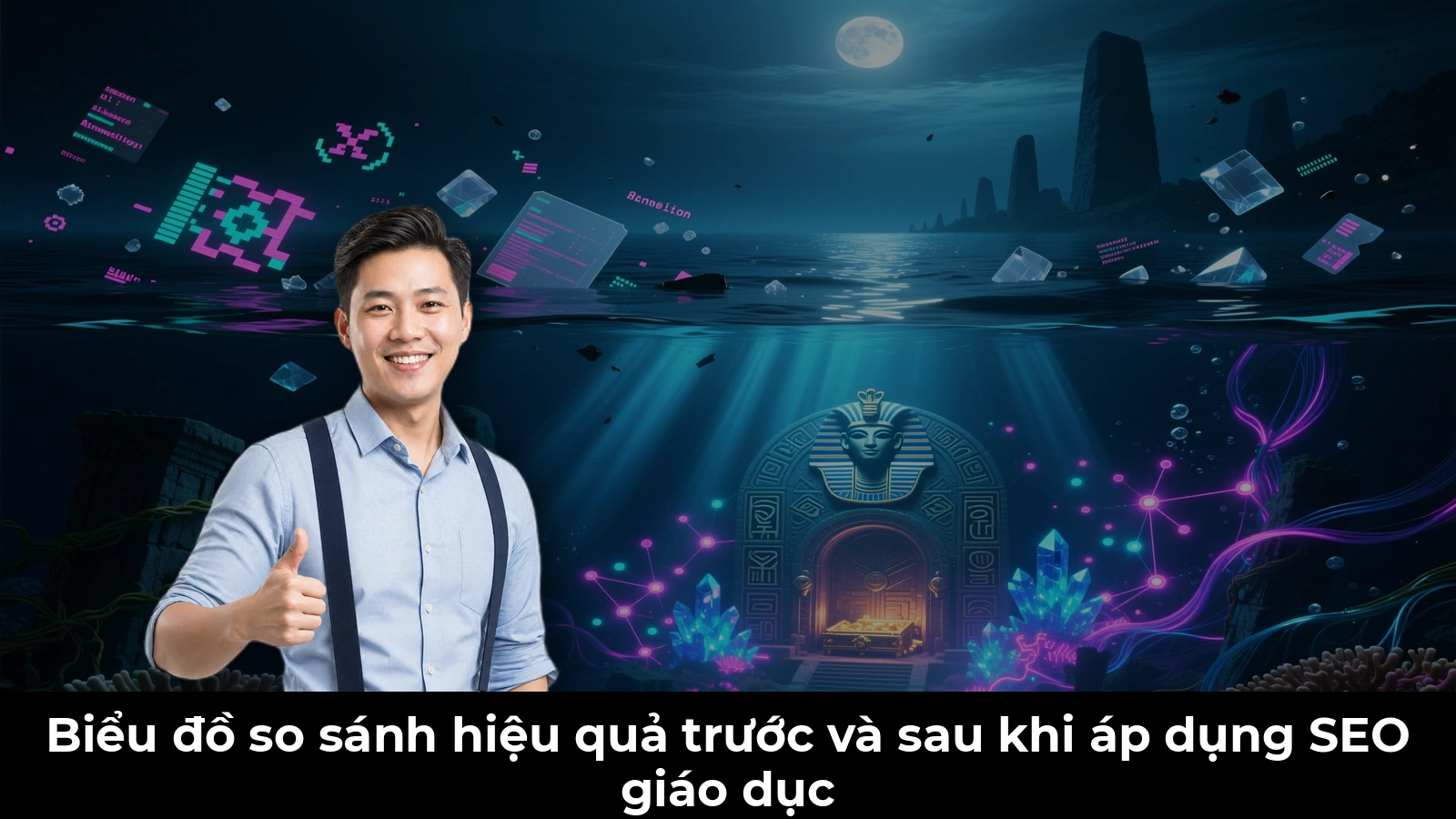 Biểu đồ so sánh hiệu quả trước và sau khi áp dụng SEO giáo dục