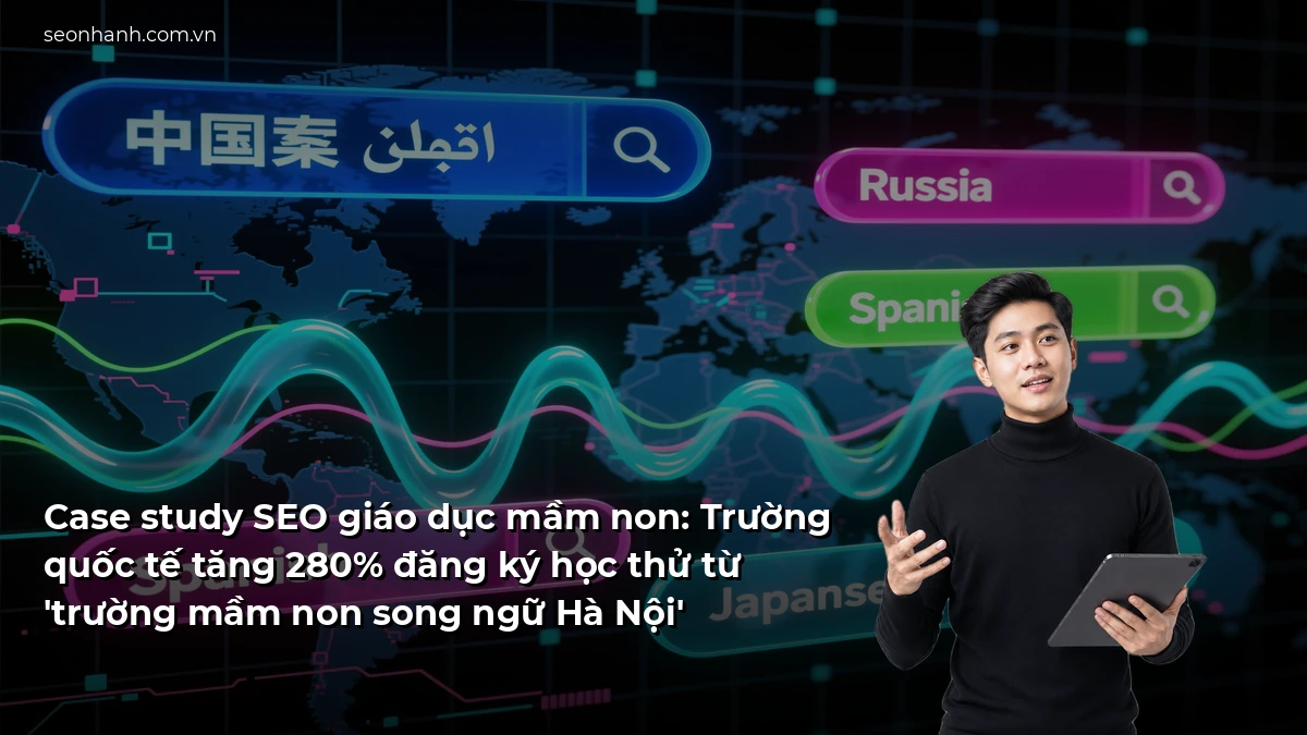 Case study SEO giáo dục mầm non: Trường quốc tế tăng 280% đăng ký học thử từ 'trường mầm non song ngữ Hà Nội'