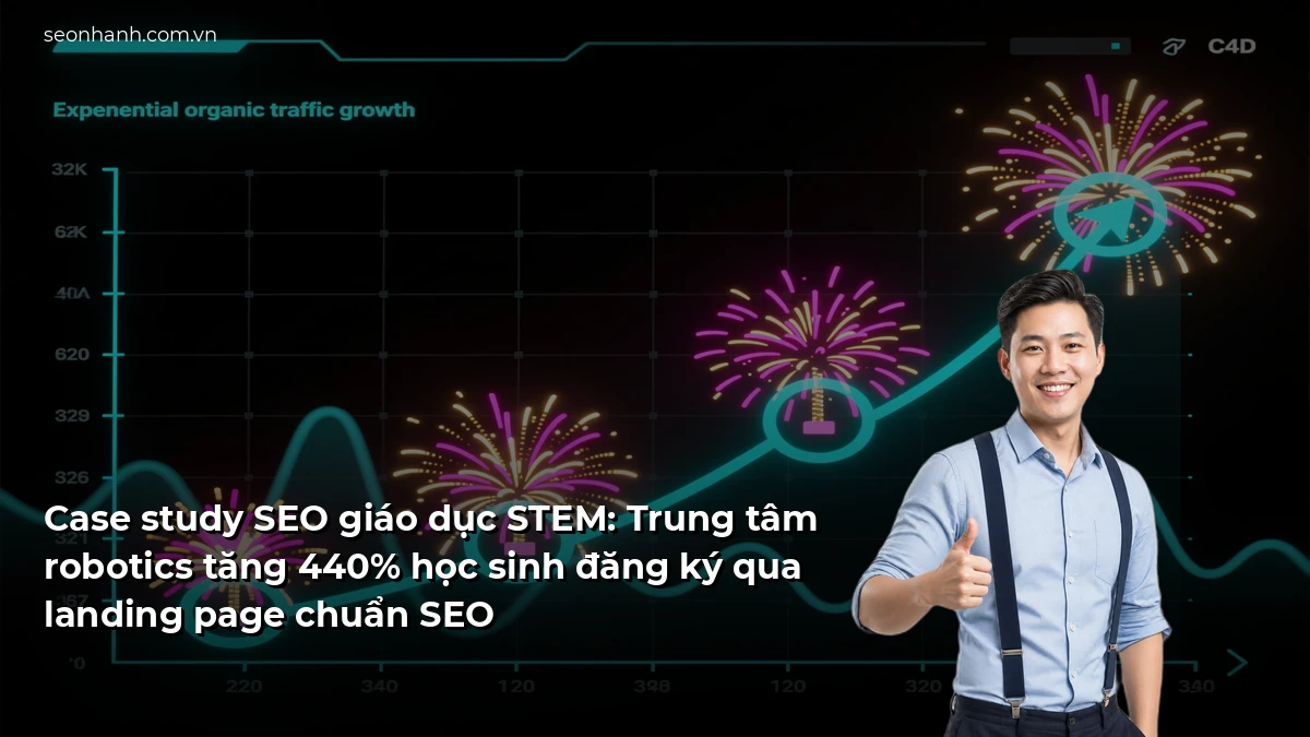 Case study SEO giáo dục STEM: Trung tâm robotics tăng 440% học sinh đăng ký qua landing page chuẩn SEO