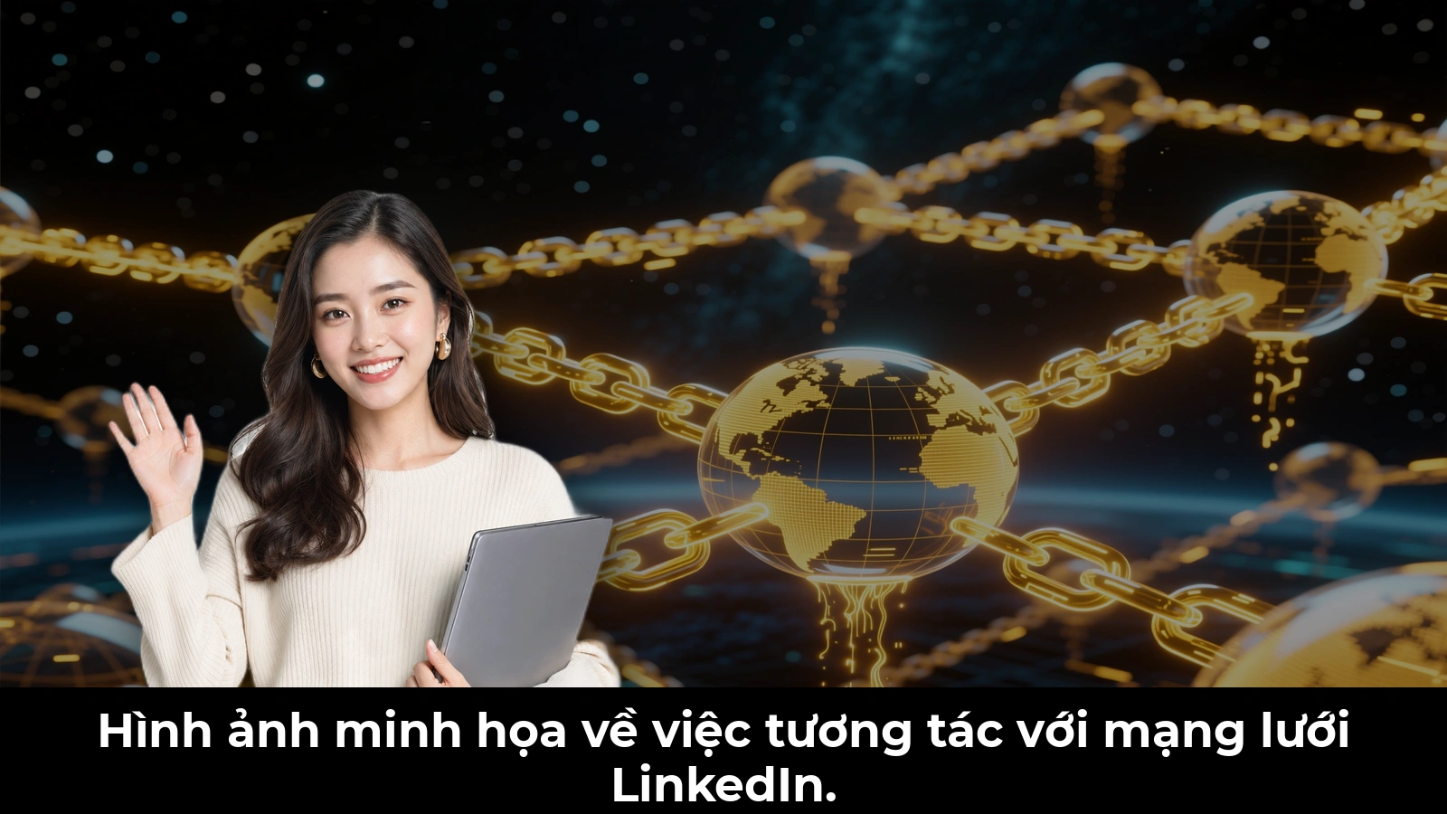 Hình ảnh minh họa về việc tương tác với mạng lưới LinkedIn.