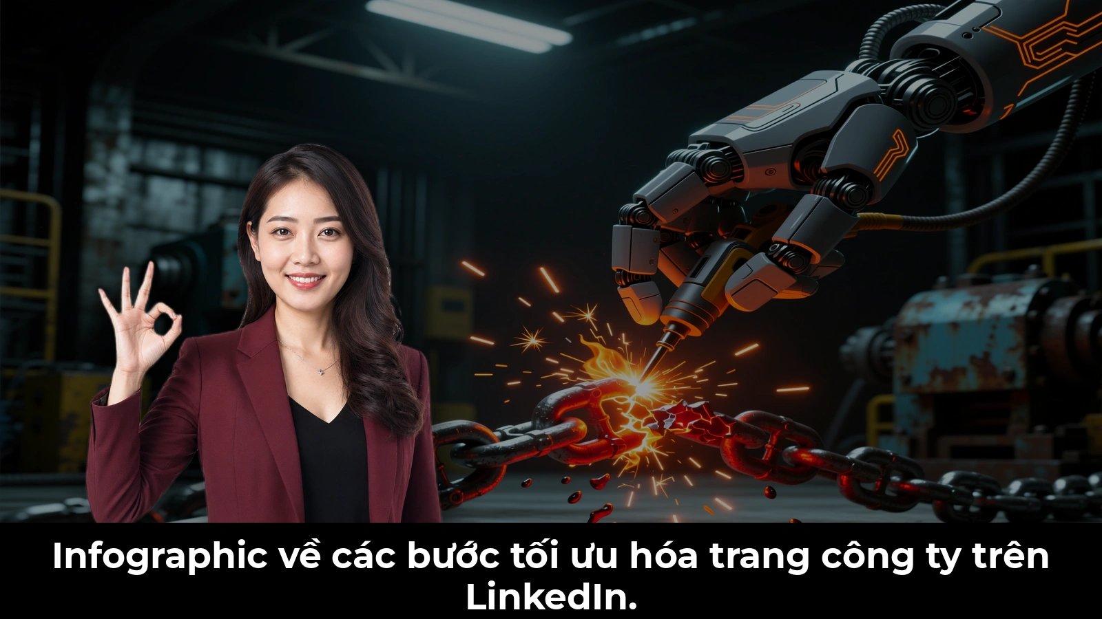 Infographic về các bước tối ưu hóa trang công ty trên LinkedIn.